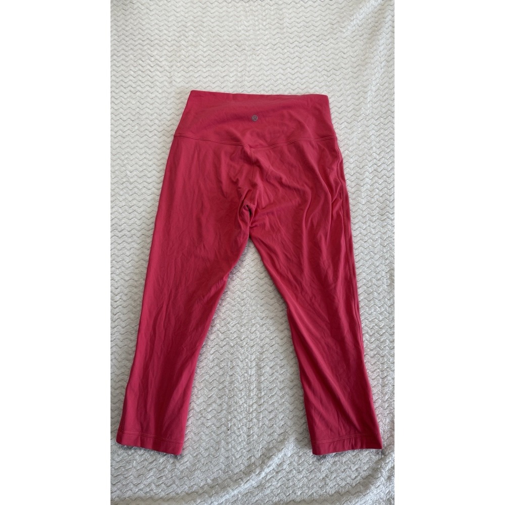 lululemon Align High Rise Crop Leggings 21" hot Pink Size 8 Stretch Yoga